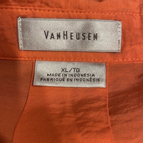 D womens Van Heusen solid orange long sleeve button up shirt size XL - Picture 3 of 4